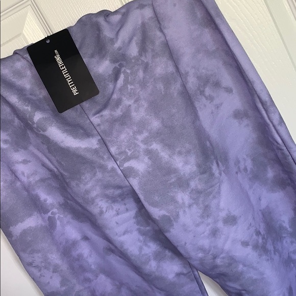 Prettylittlething purple tie dye sweatpants NEW. - Picture 3 of 3